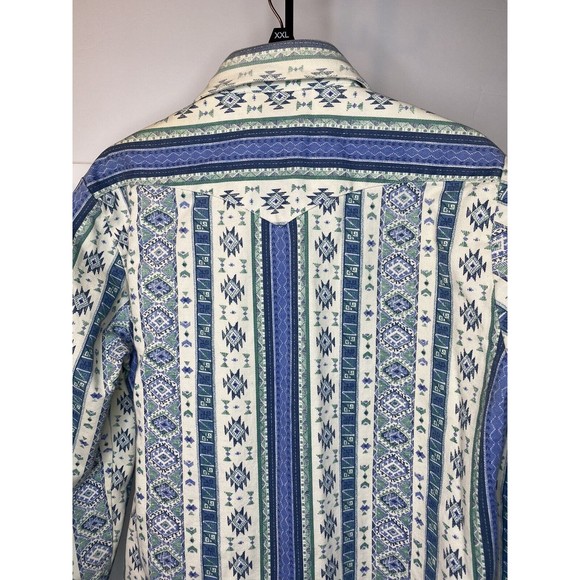 Caravan Mens Western Apparel Shirt Blue Size Large - Picture 9 of 16